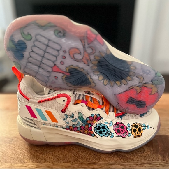Adidas Dame 7 “Day of the Dead” - Men’s Size 8.5 - (GW3832) - Picture 5 of 5